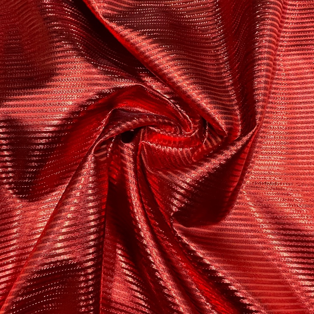 Polyester - Lurex - Red