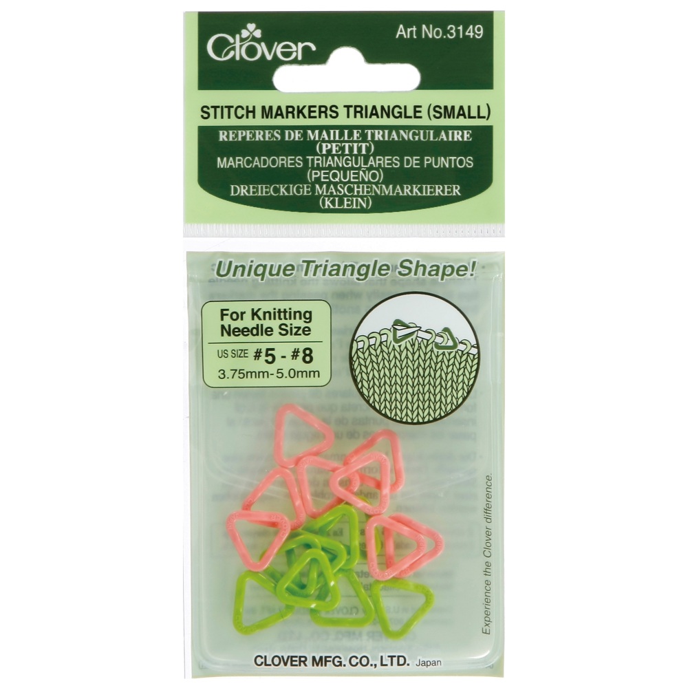 Stitch Markers - Triangle - Small - Sizes 3.75mm - 5.00mm - Clover