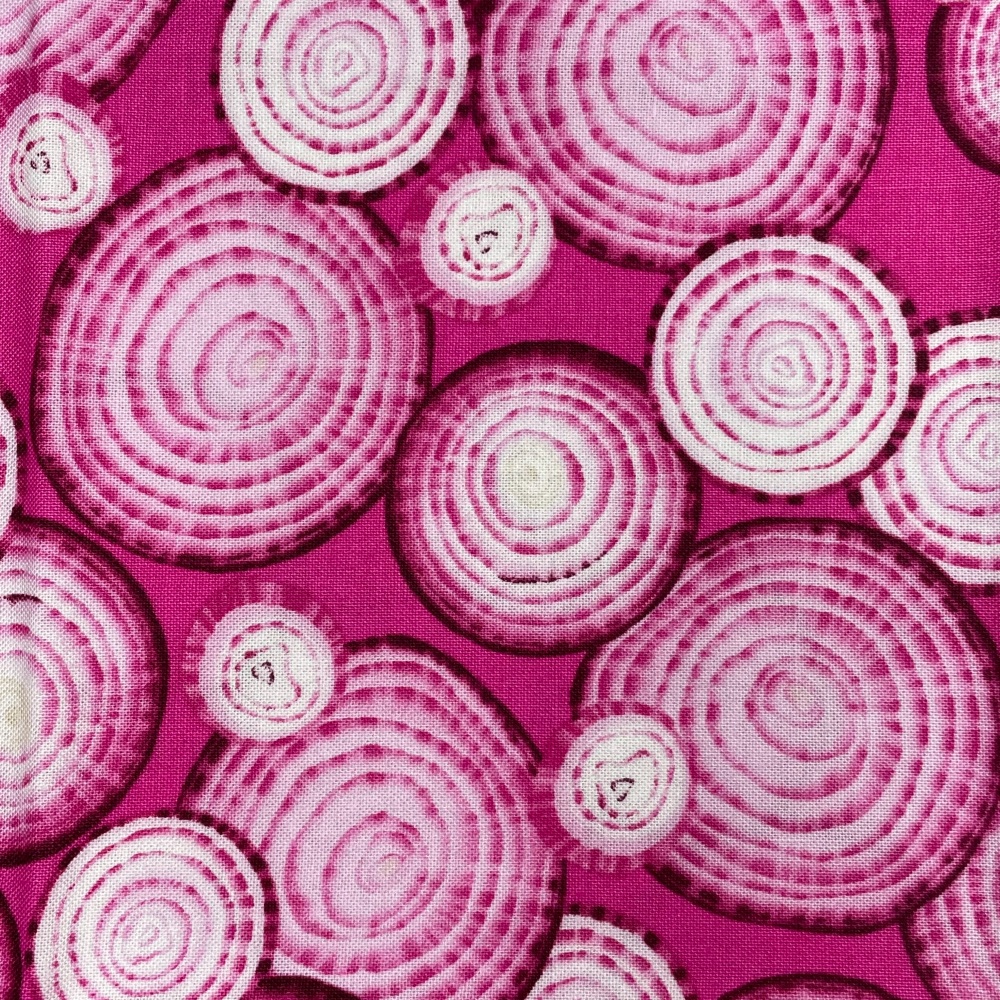 Last Fat Quarter - Benartex - Maria Kalinowski - Toss & Serve - Onion Slices - 6415 (Pink)