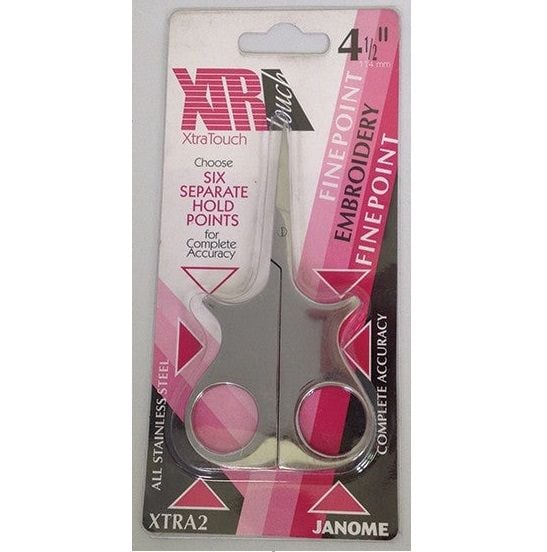 Embroidery Scissors - 11.4cm / 4 ½" - Fine Point (Janome XtraTouch)
