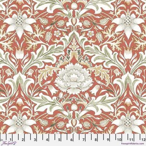 Morris & Co - Leicester - Severne (Red) - PWWM082.RED - Free Spirit Fabrics