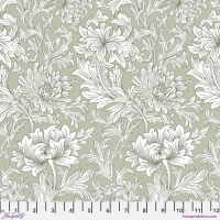 Last Piece - 30cm length - Morris & Co - Leicester - Chrysanthemum Tonal (Olive) - PWWM080.OLIVE - Free Spirit Fabrics