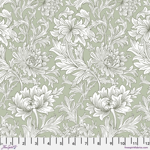 Morris & Co - Leicester - Chrysanthemum Tonal (Olive) - PWWM080.OLIVE - Free Spirit Fabrics