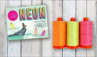 <!-- 035-->SALE! Neons & Neutrals by Tula Pink - Aurifil Cotton 50wt - 3 Large Spools