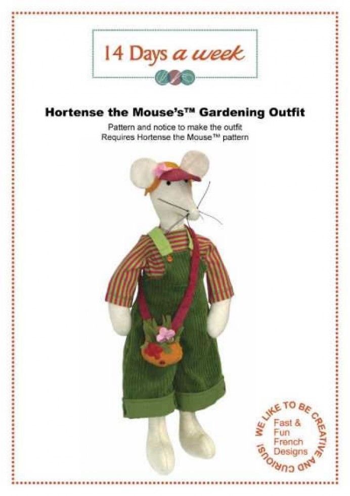 Hortense the Mouse Gardening Outfit - HM005 - *PATTERN IS FOR THE OUTFIT ONLY*