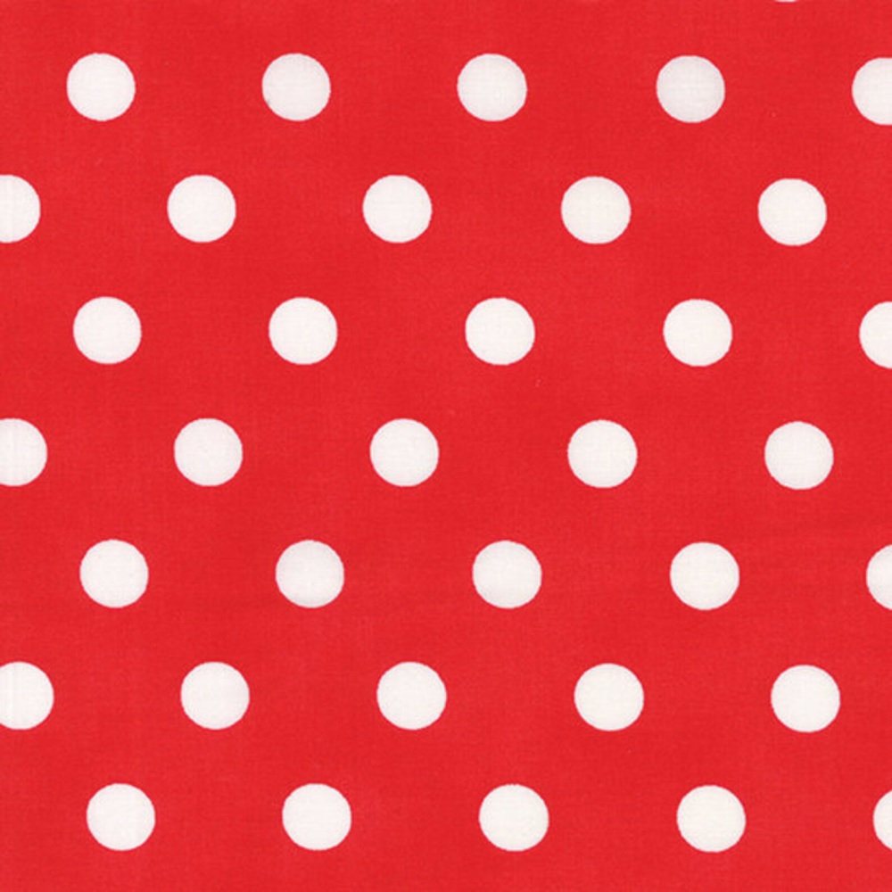 Last Piece - 65cm length - Moda - Dottie - Medium Dots - No. 45008-12 (White Dots on Red)