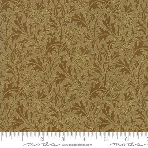 Morris Holiday - Metallic Gold - 11144 22M - Quilt Backing - Moda Fabrics