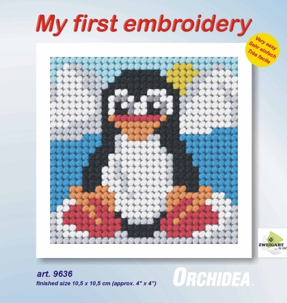 Mini Needlepoint Kit - My First Embroidery - Penguin - Orchidea ORC.9636