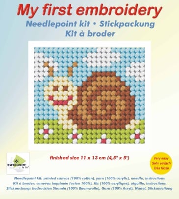 Needlepoint Kit - My First Embroidery - Sammy Snail - Orchidea ORC.9719