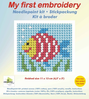 Needlepoint Kit - My First Embroidery - Rainbow Fish - Orchidea ORC.9714