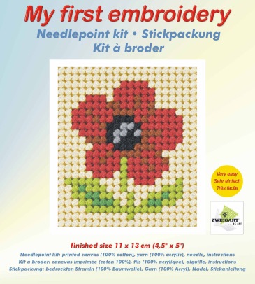 Needlepoint Kit - My First Embroidery - Poppy - Orchidea ORC.9712