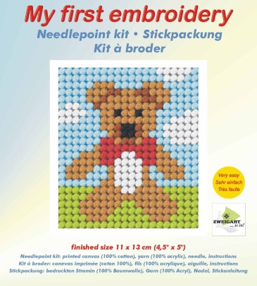 Needlepoint Kit - My First Embroidery - Teddy - Orchidea ORC.9717