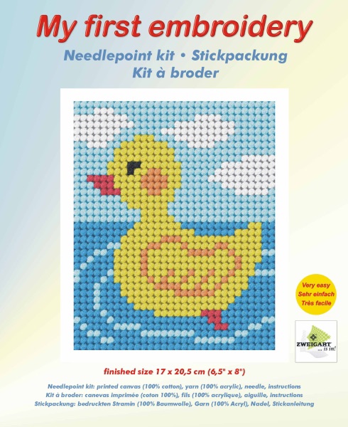 Needlepoint Kit - My First Embroidery - Baby Duck - Orchidea ORC.9702