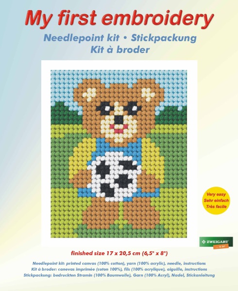 Needlepoint Kit - My First Embroidery - Boy Bear - Orchidea ORC.9732