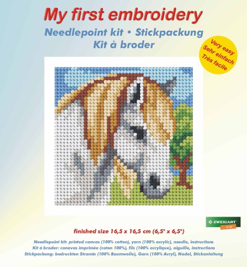 Needlepoint Kit - My First Embroidery - White Horse - Orchidea ORC.9611