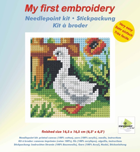 Needlepoint Kit - My First Embroidery - Baby Goose - Orchidea ORC.9602