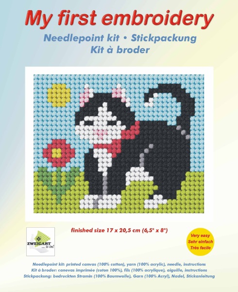 Needlepoint Kit - My First Embroidery - Kitten - Orchidea ORC.9710