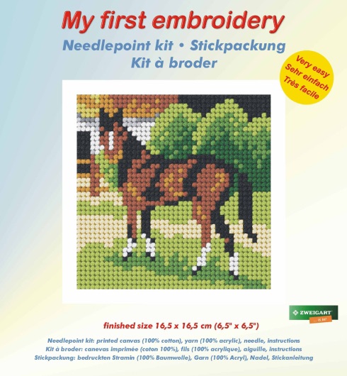 Needlepoint Kit - My First Embroidery - Brown Horse - Orchidea ORC.9610