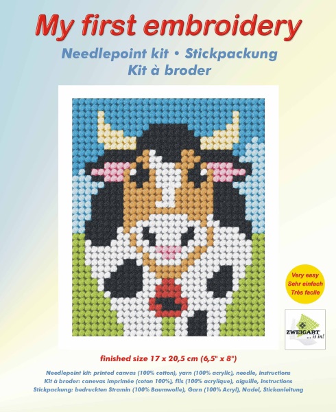 Needlepoint Kit - My First Embroidery - Alpine Cow - Orchidea ORC.9721