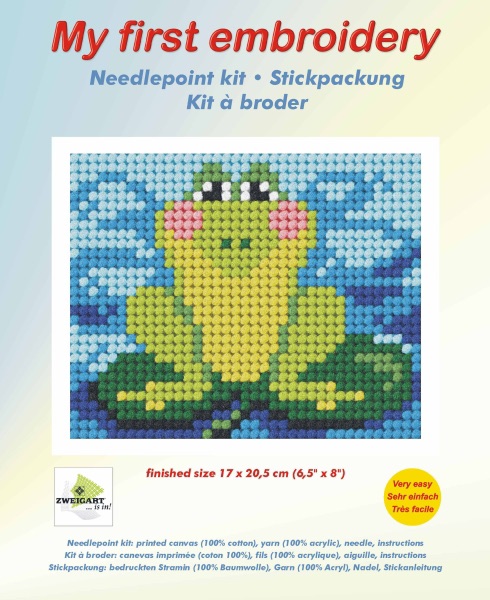 Needlepoint Kit - My First Embroidery - Frog - Orchidea ORC.9726