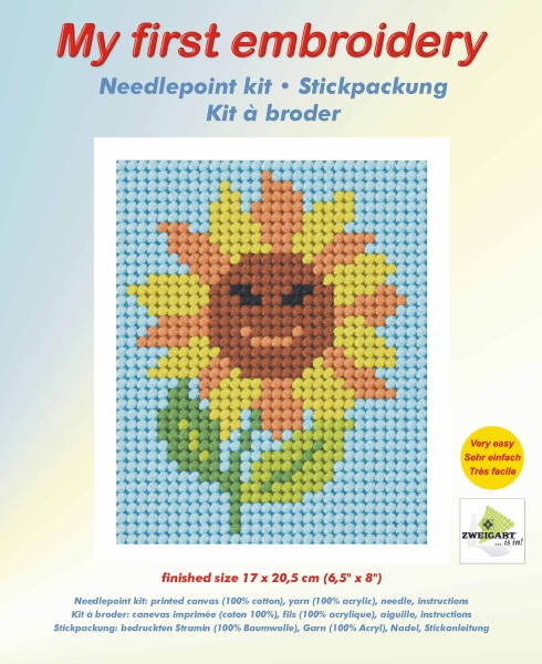 Needlepoint Kit - My First Embroidery - Sunny Sunflower - Orchidea ORC.9708
