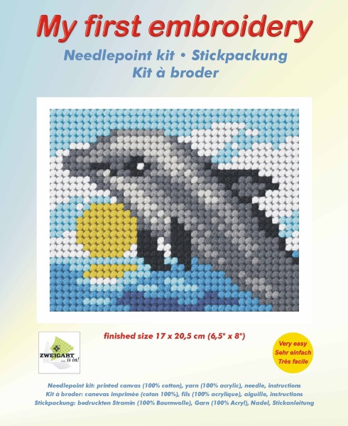 Needlepoint Kit - My First Embroidery - Dolphin - Orchidea ORC.9722