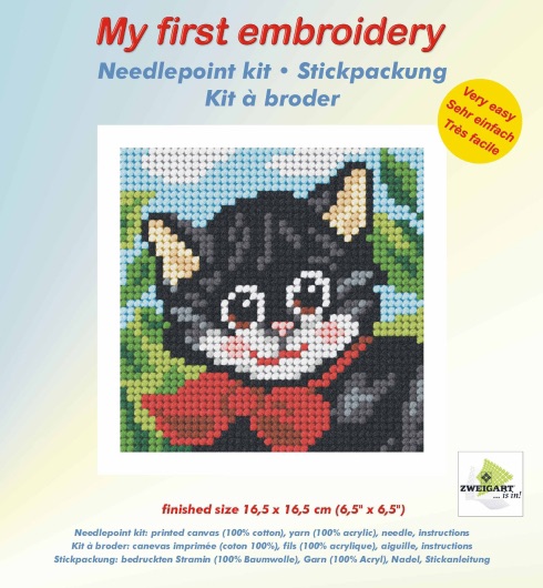 Needlepoint Kit - My First Embroidery - Pussy Cat - Orchidea ORC.9606