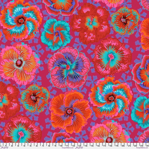Floating Hibiscus - Red - PWPJ122.RED - Kaffe Fassett Collective