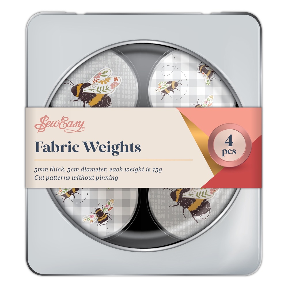 Fabric Weights - Bees - Tin - Pack of 4 - Sew Easy (ER907.4.3)
