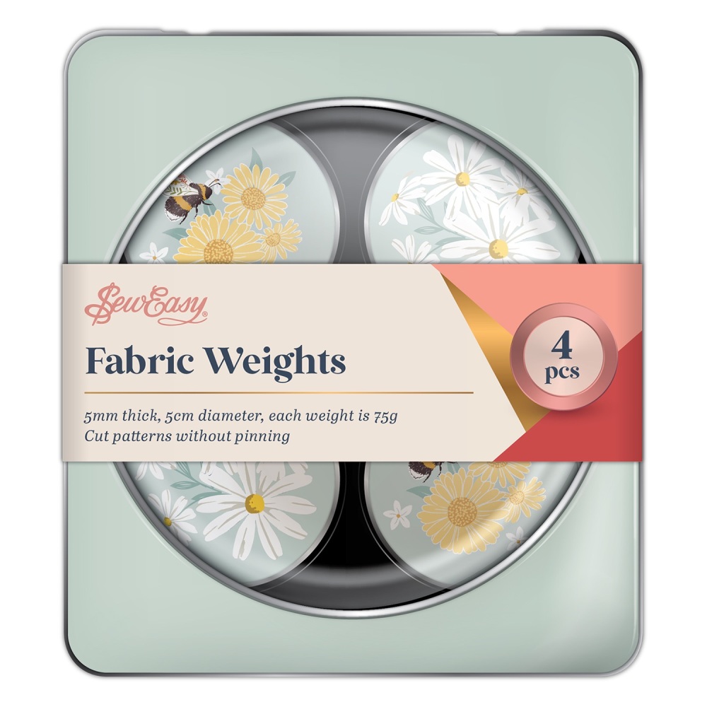 Fabric Weights - Daisies - Tin - Pack of 4 - Sew Easy (ER907.4.4)