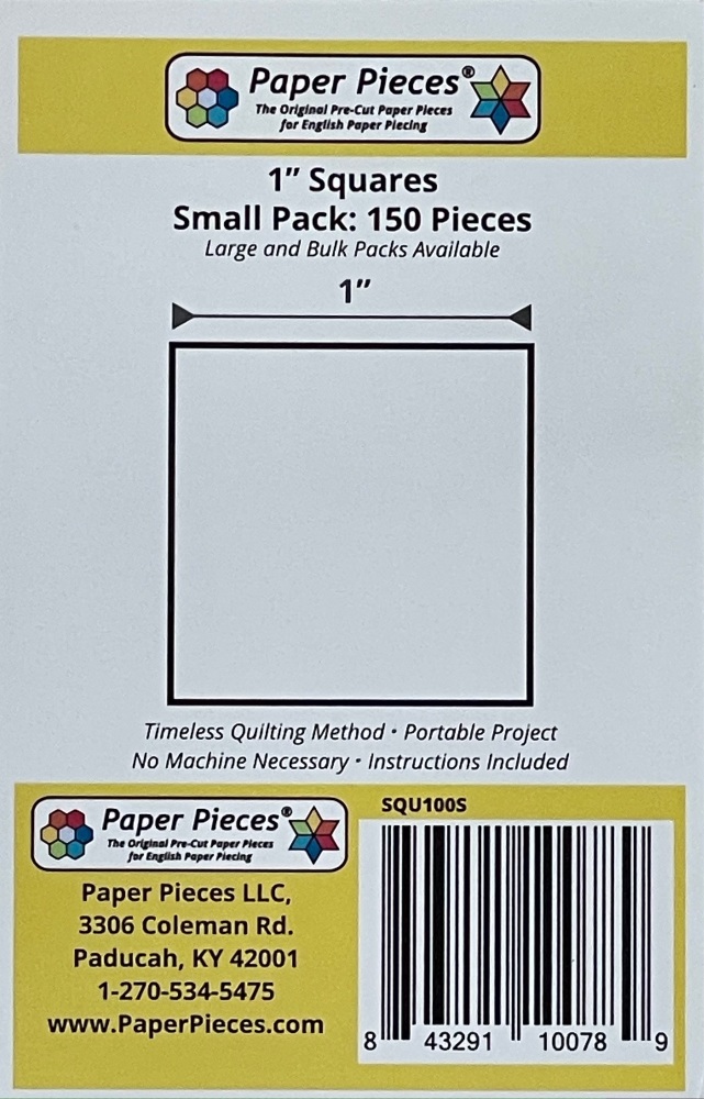 1" Square Paper Pieces - 150 pieces (SQU100s)