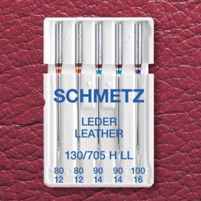 Leather Needles (LL - twist point) - Mixed Size Pack, 80 - 100 - Pack of 5 - Schmetz