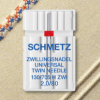 <!--130-->Twin Universal Needle - Size 2.0/80 - Schmetz