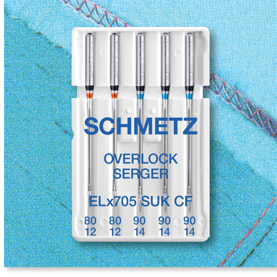 ELx705 SUK CF Needles (Ball Point) - Mixed Size Pack, 80 & 90 - Pack of 5 - Schmetz