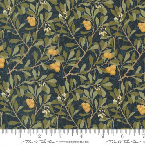 Morris Meadow by Barbara Brackman - Arbutus - No. 8373 21 (Damask Black) - Moda Fabrics