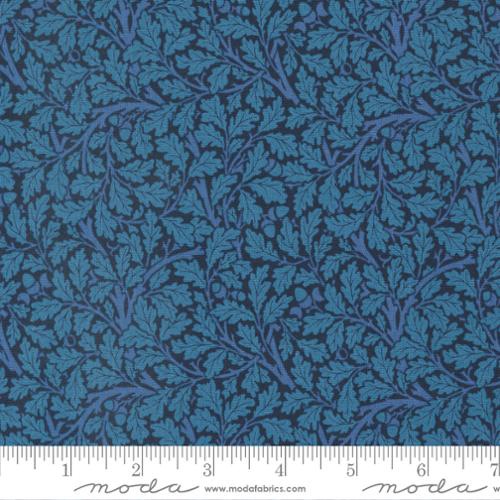 Last Piece - 85cm length - Morris Meadow by Barbara Brackman - Acorn - No. 8376 15 (Kelmscott Blue) - Moda Fabrics