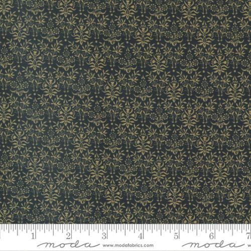 Morris Meadow by Barbara Brackman - Bookbinding - No. 8377 21 (Damask Black) - Moda Fabrics
