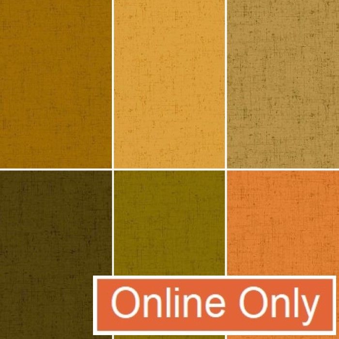 Cottage Cloth by Renee Nanneman - Fat Quarter Bundle - Yellows & Browns (6 Fat Quarters) - Makower Fabrics
