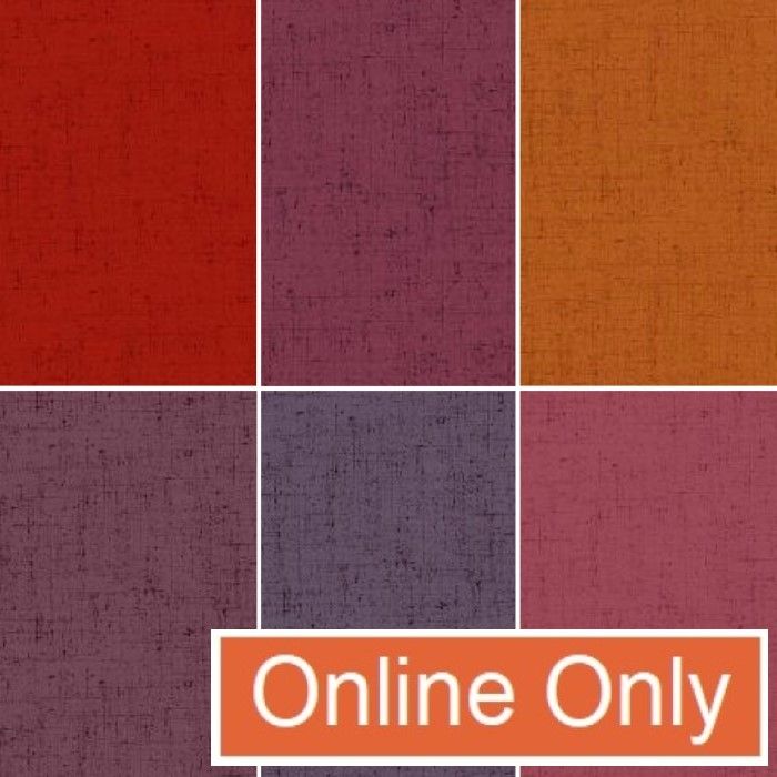 Cottage Cloth by Renee Nanneman - Fat Quarter Bundle - Reds & Purples (6 Fat Quarters) - Makower Fabrics