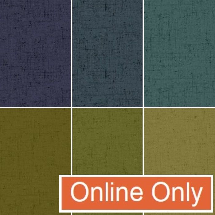 Cottage Cloth by Renee Nanneman - Fat Quarter Bundle - Blues & Greens (6 Fat Quarters) - Makower Fabrics