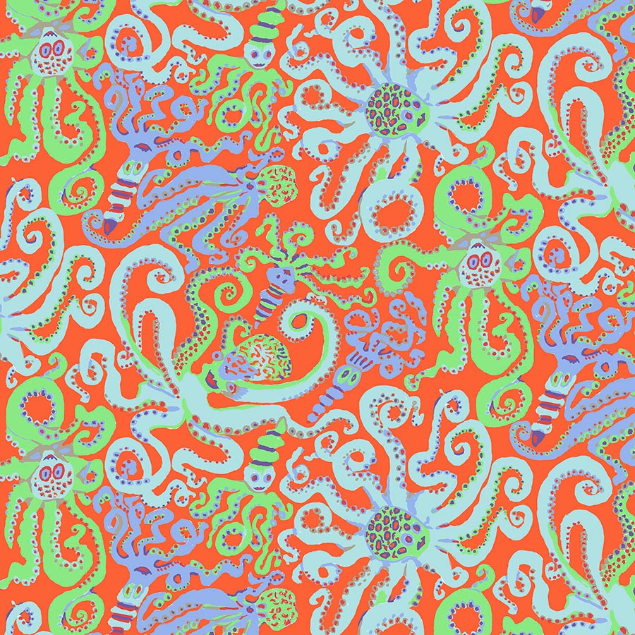 Octopus - Orange - PWBM074.ORANGE - Kaffe Fassett Collective