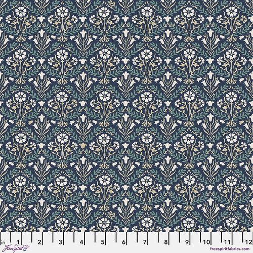 Morris & Co - Buttermere - Bellflowers (Navy) - PWWM021.NAVY - Free Spirit Fabrics