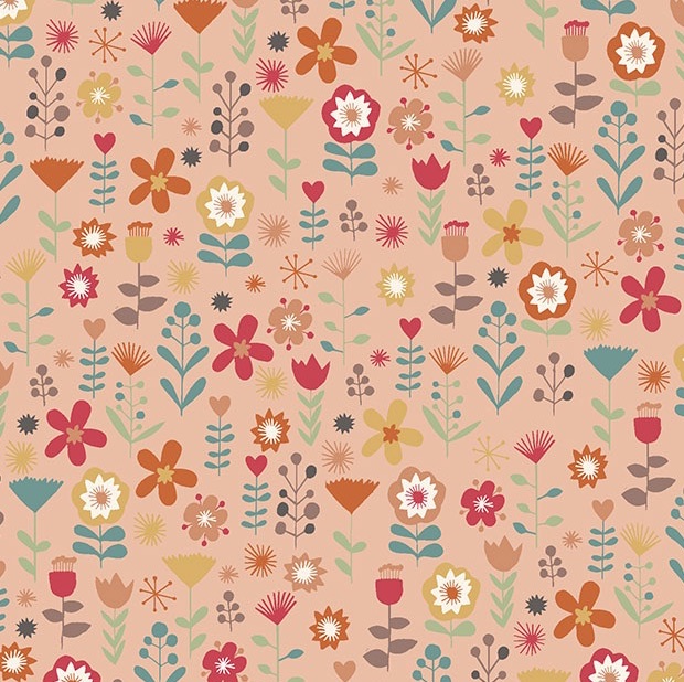 Makower - Ellie - Floral - No.2067/P (Pink)
