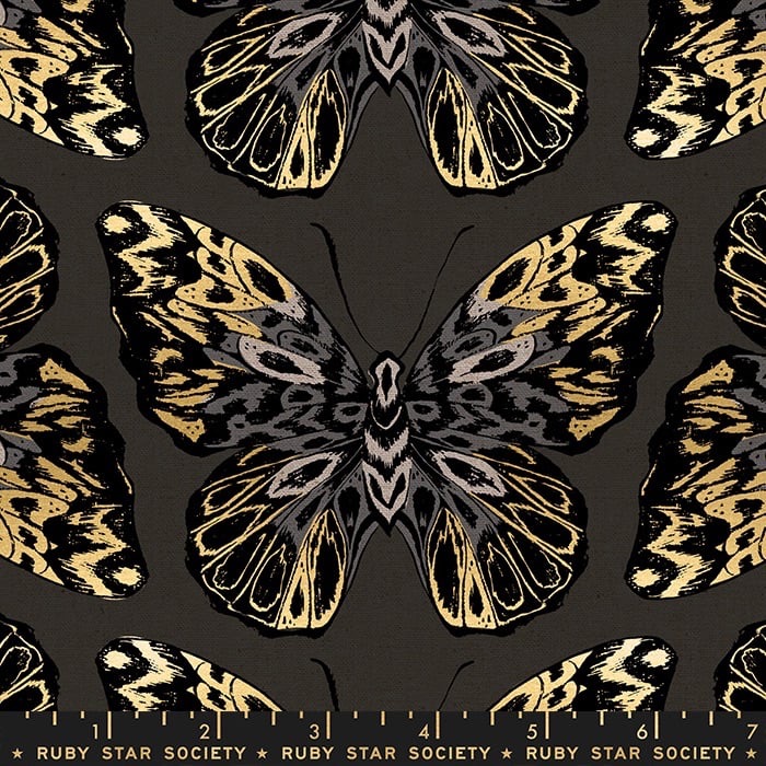 Last Fat Quarter - Moda - Tiger Fly (CANVAS) by Ruby Star Society - Queen - RS2016 17LM (Noir)