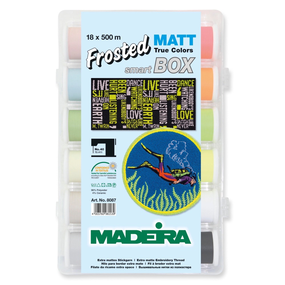 Madeira Threads Smart Box - Frosted Matt True Colours No.40 - 18 x 500m Spools (No. 8087)