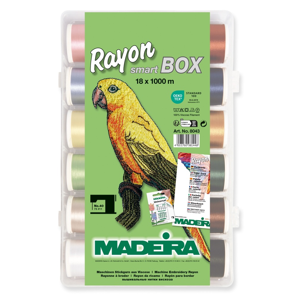 Madeira Threads Smart Box - Rayon No.40 - 18 x 1000m Spools (No. 8043)