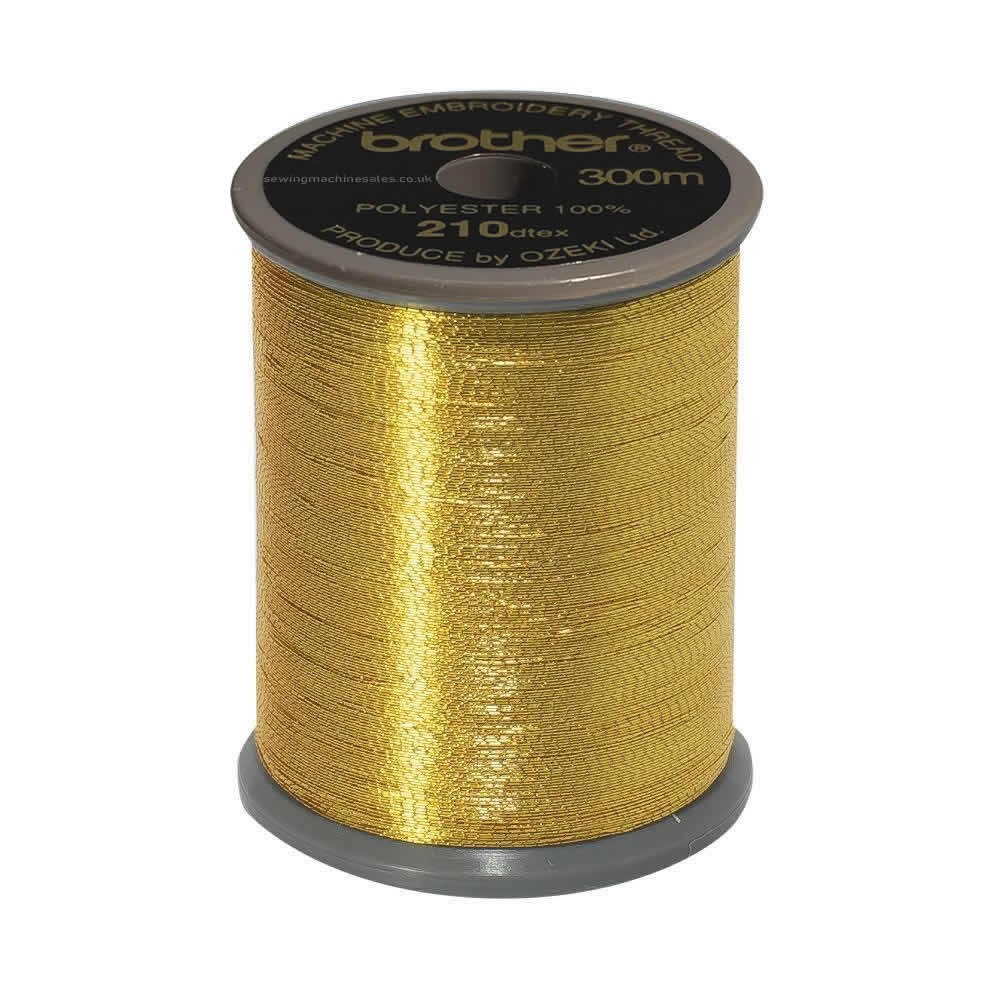 Brother Metallic Embroidery Thread - 998 Deep Gold - 300 metres