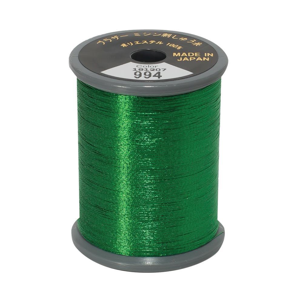 Brother Metallic Embroidery Thread - 994 Green - 300 metres