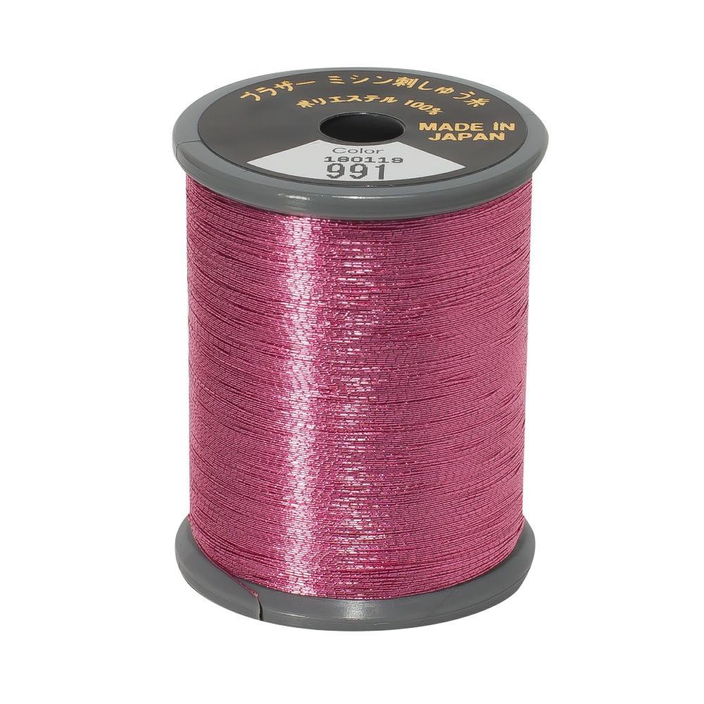 Brother Metallic Embroidery Thread - 991 Dark Pink - 300 metres