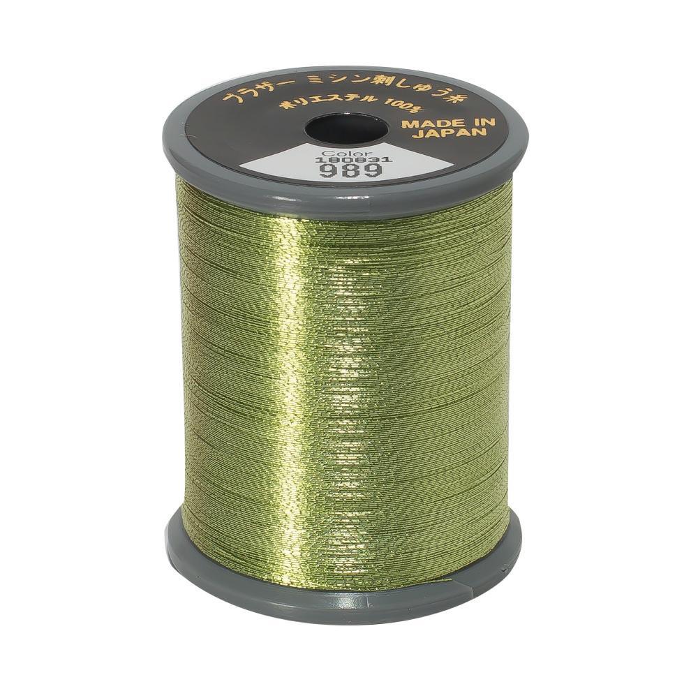 Brother Metallic Embroidery Thread - 989 Fresh Green - 300 metres